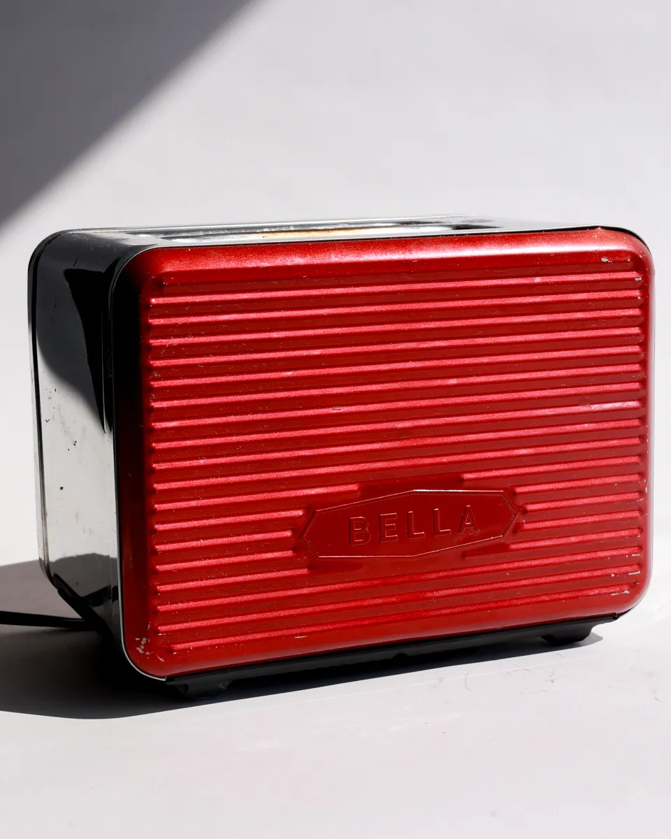 Shiny Red and Chrome Bella Linea collection toaster. Kitchenware