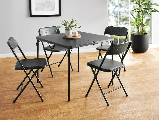 Black Card Table Set 