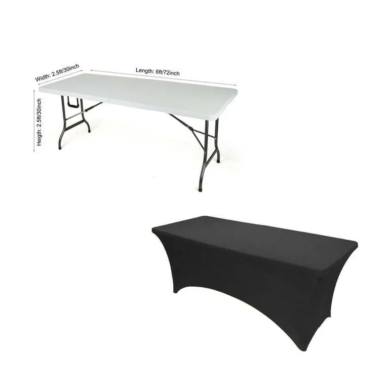 Black 6ft Tablecloth Spandex 