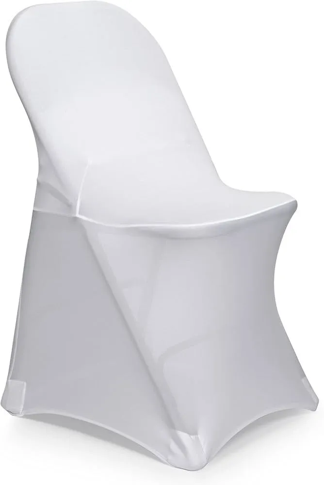 White Spandex Linen Folding Chairs 
