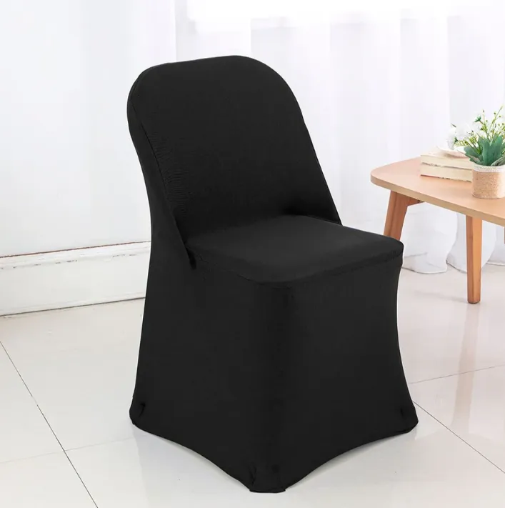Black Spandex Linen Folding Chairs 