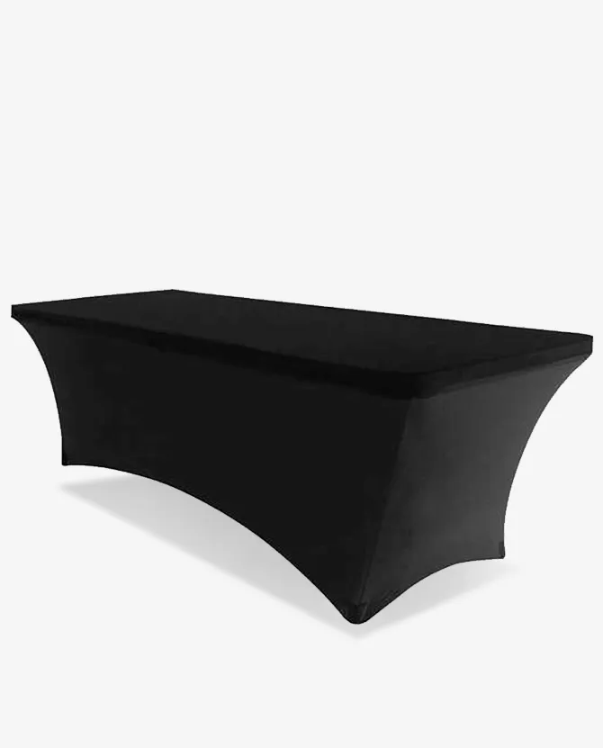 Black 8-ft Spandex Tablecloth 