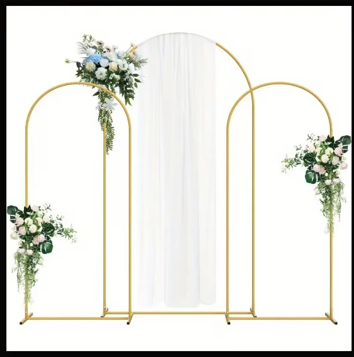 Set of 3 Metal Arch Background with Covering 
