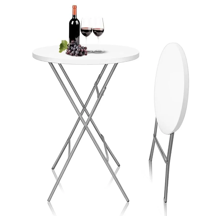 (1) Plastic Cocktail Tables (2) Bar Stools