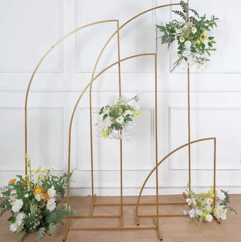 Gold Metal Party Backdrop Arch Set (4pc)