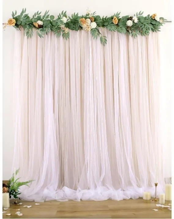 Champagne & White Curtain Backdrop