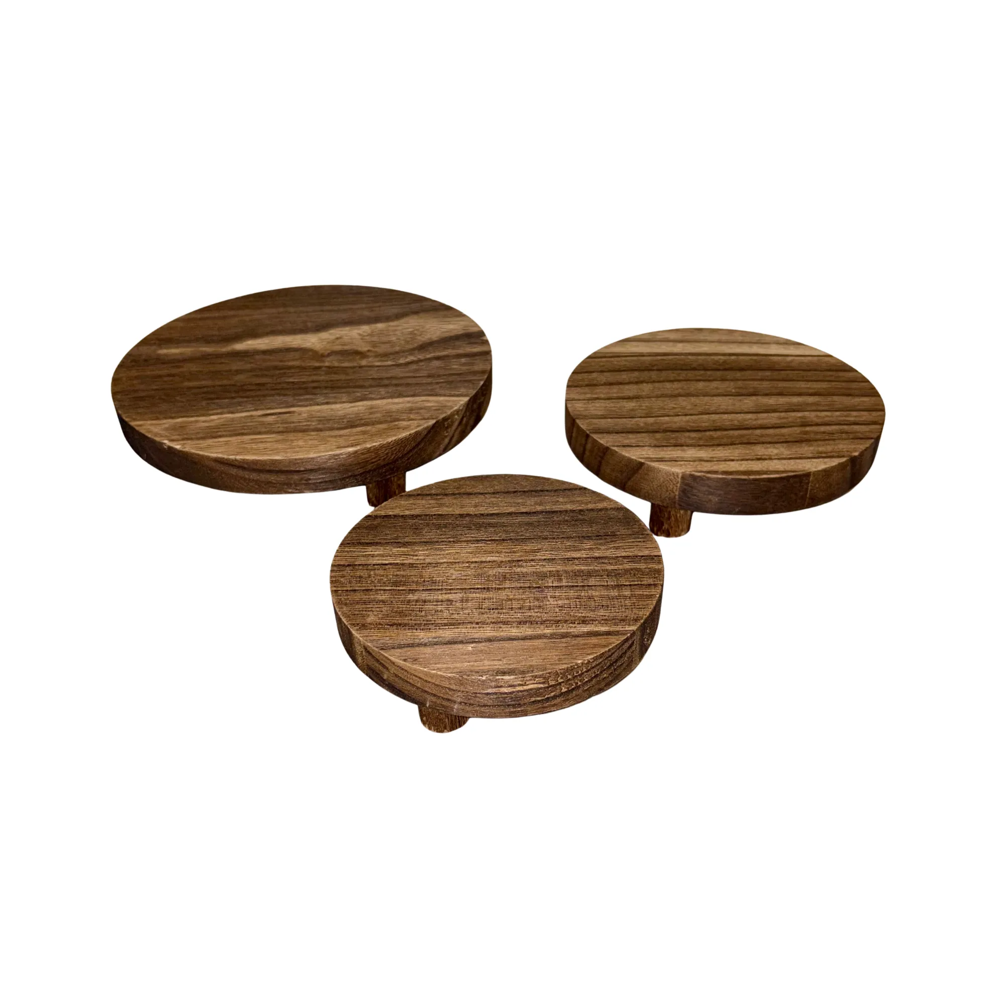 Wood Mini Cake Stands, Set of 3