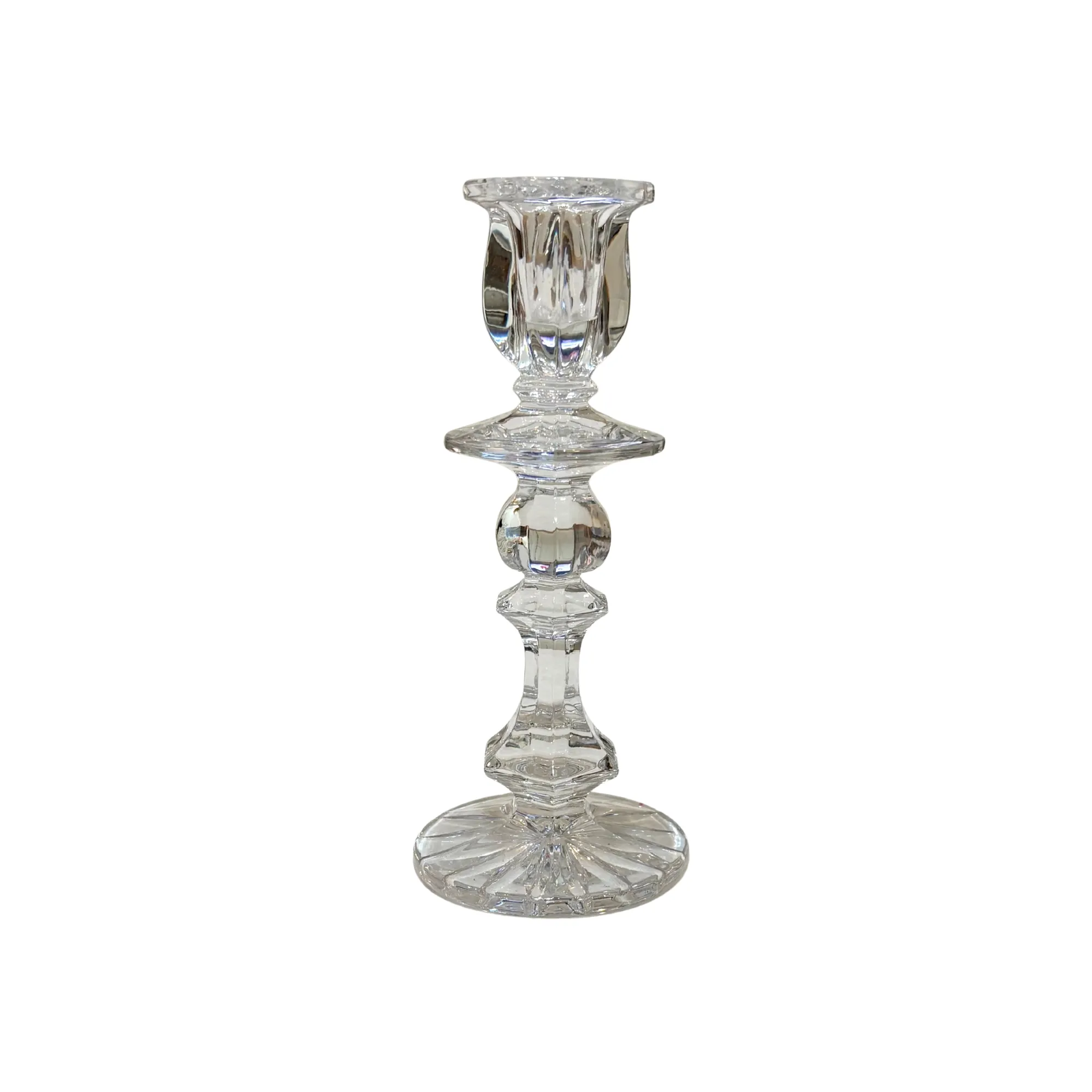 Crystal Candlestick, Round Base