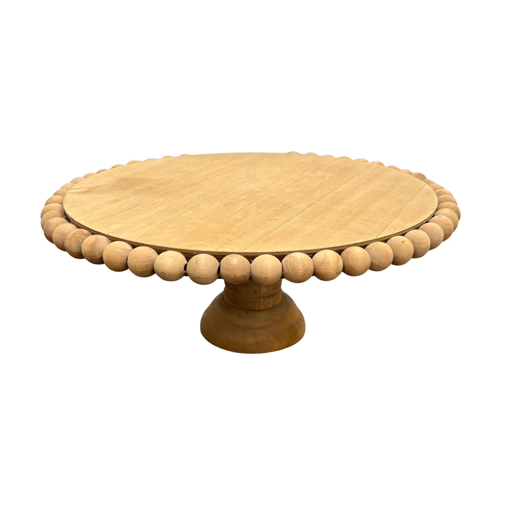 Wood Beaded Edge Cake Stand