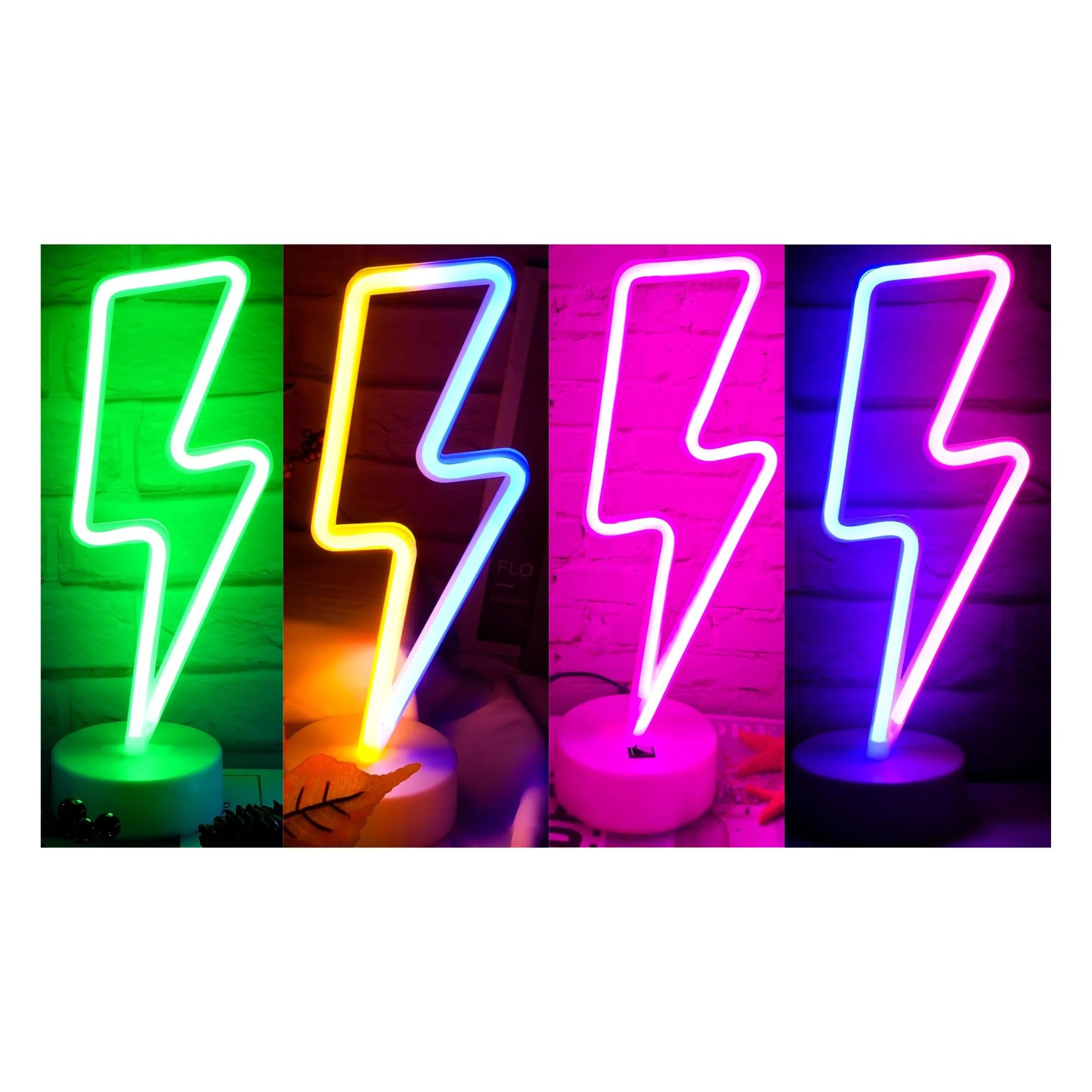 Lightning Bolt LED Lights, Set of 4