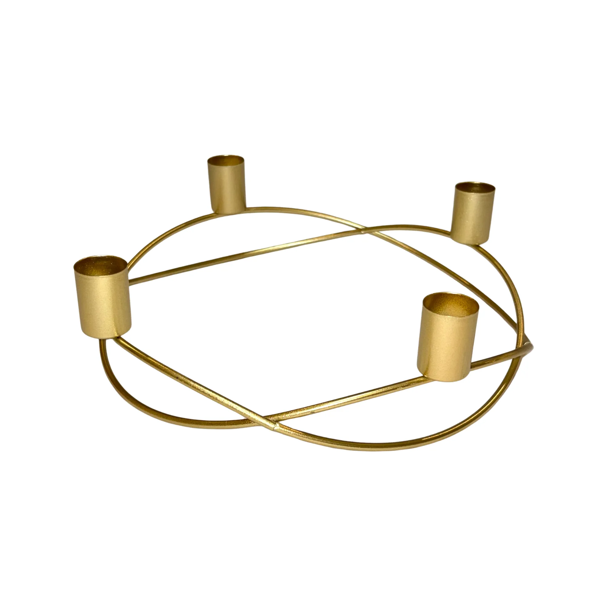 Gold Candle Holder, Round, 4 Candle