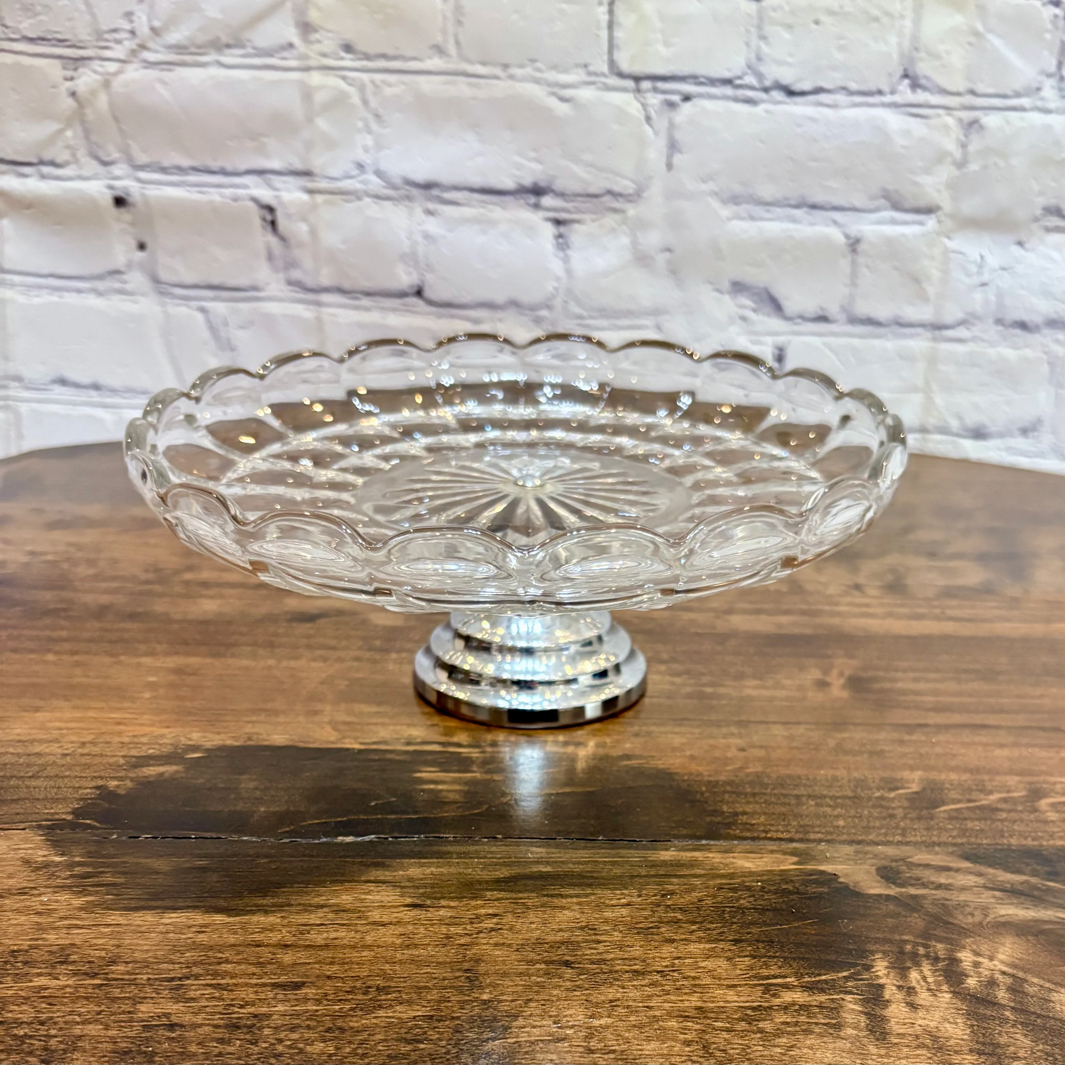 Glass & Silver Cake Stand