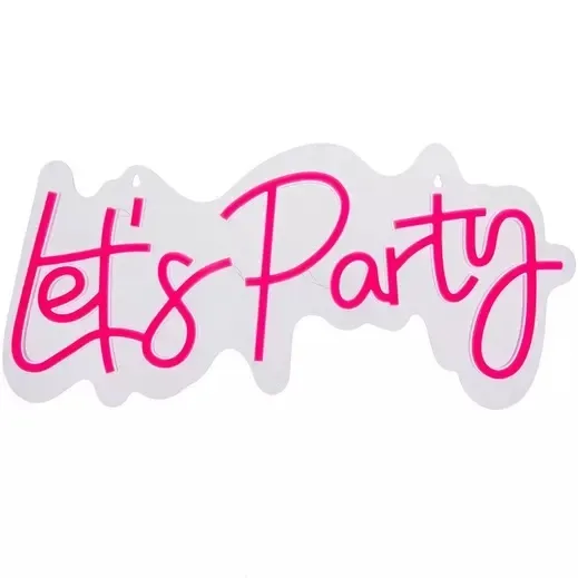 LED Lighted Sign "Let's Party"