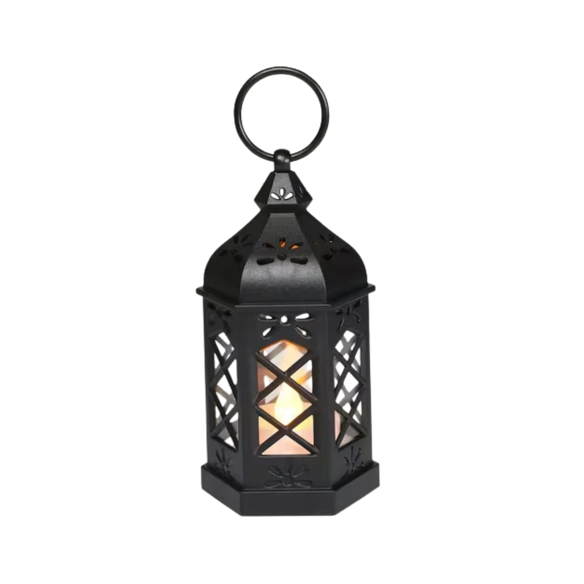 Black Mini LED Lantern