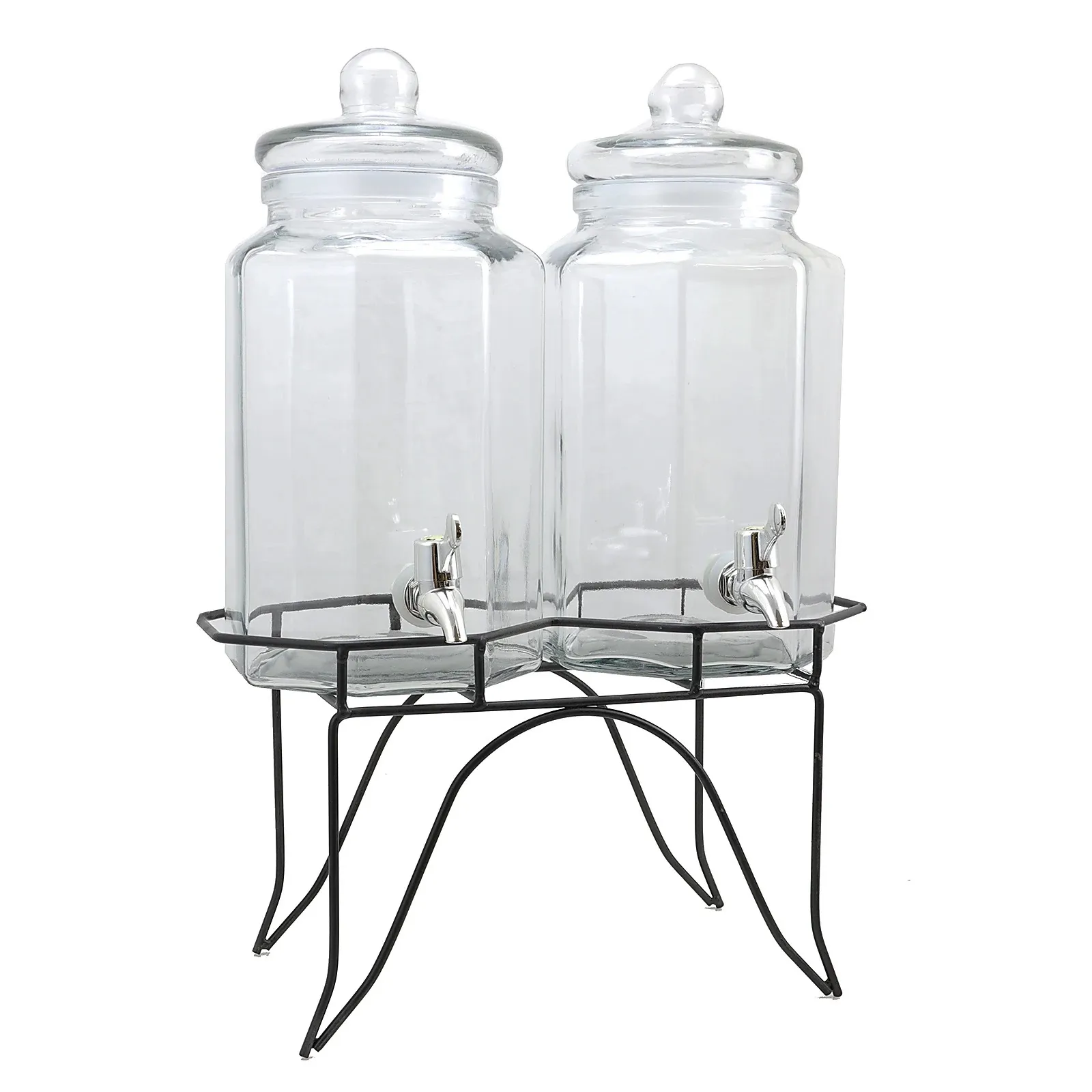 Beverage Dispenser, 1 Gallon Glass, 2 with Stand