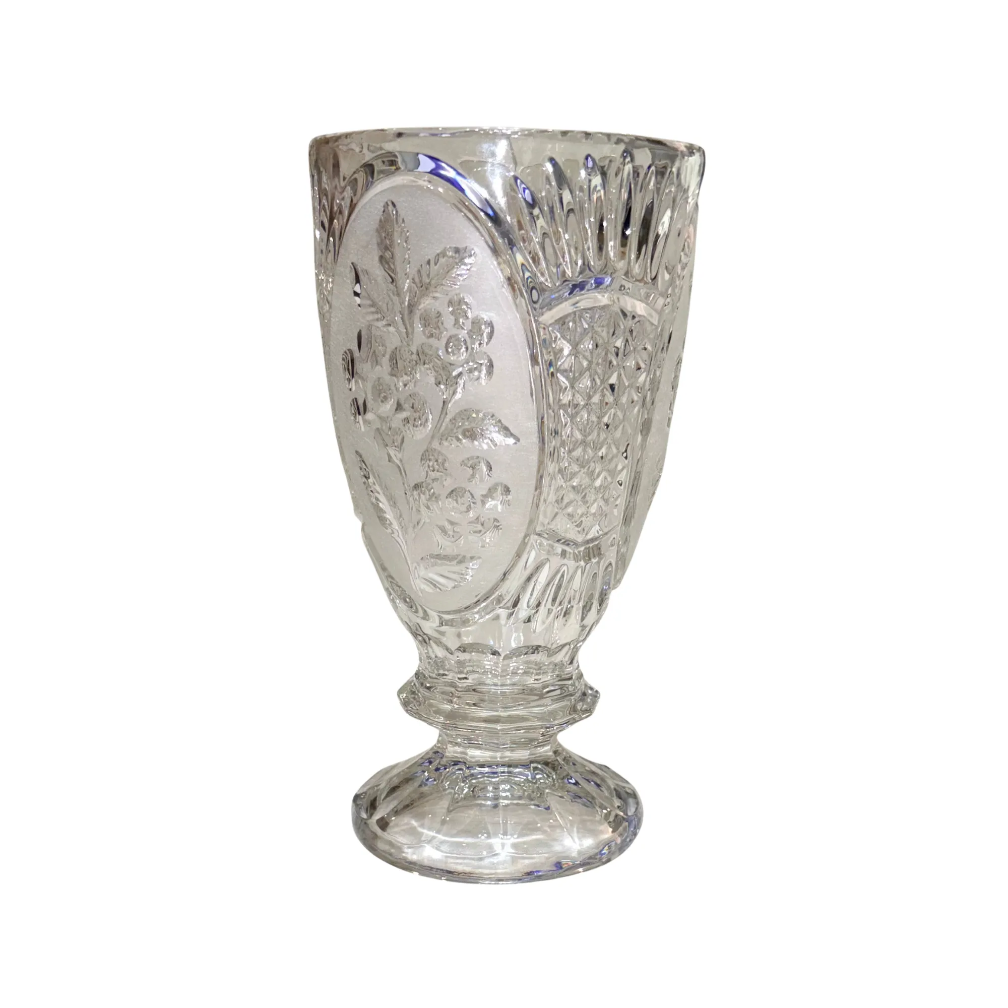Crystal Pedestal Vase 9.5 Inch