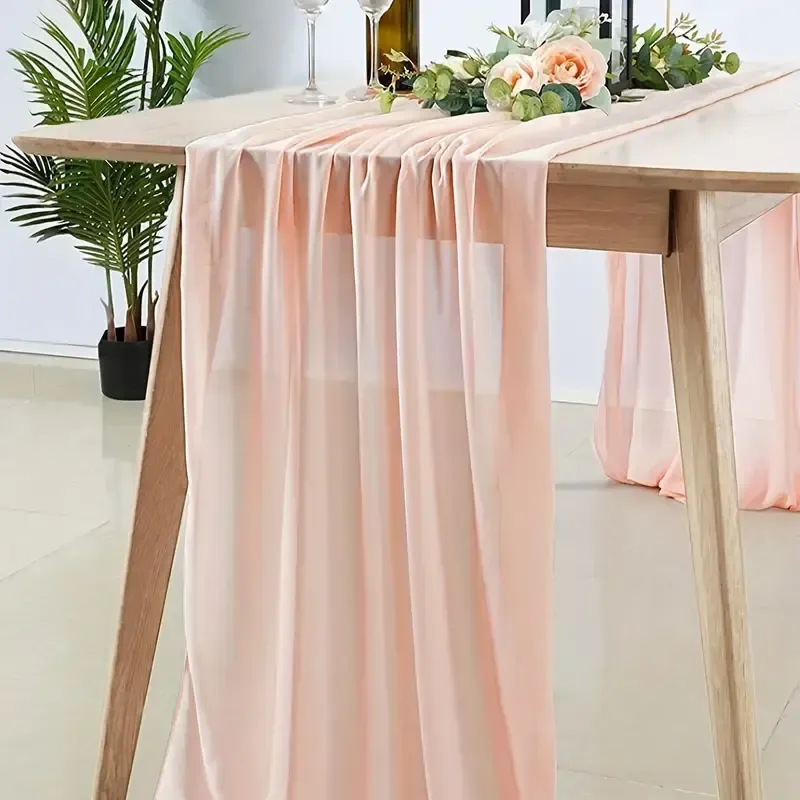 Blush Chiffon Table Runner
