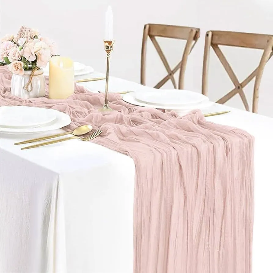 Dusty Pink Fabric Table Runner