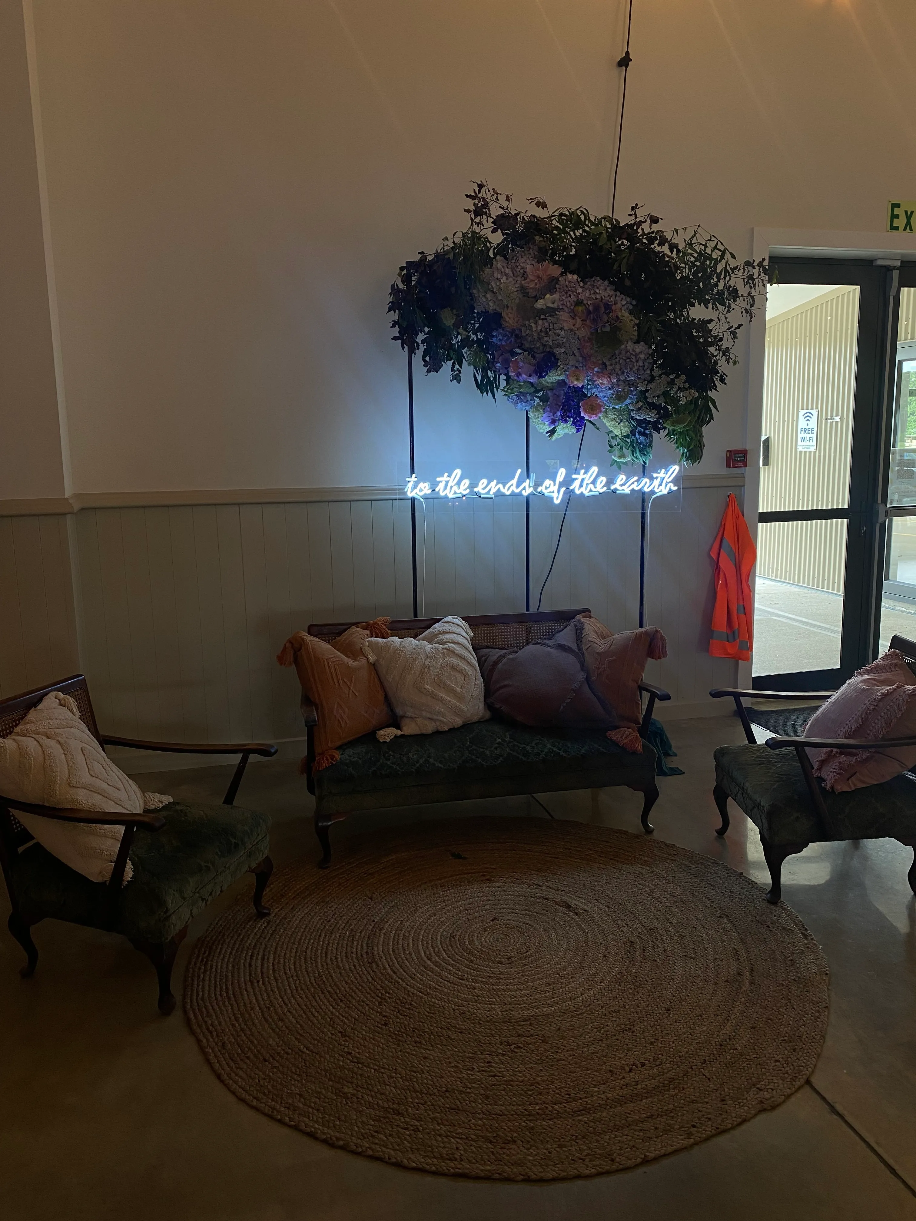 To The Ends Of The Earth' White Light Neon Sign