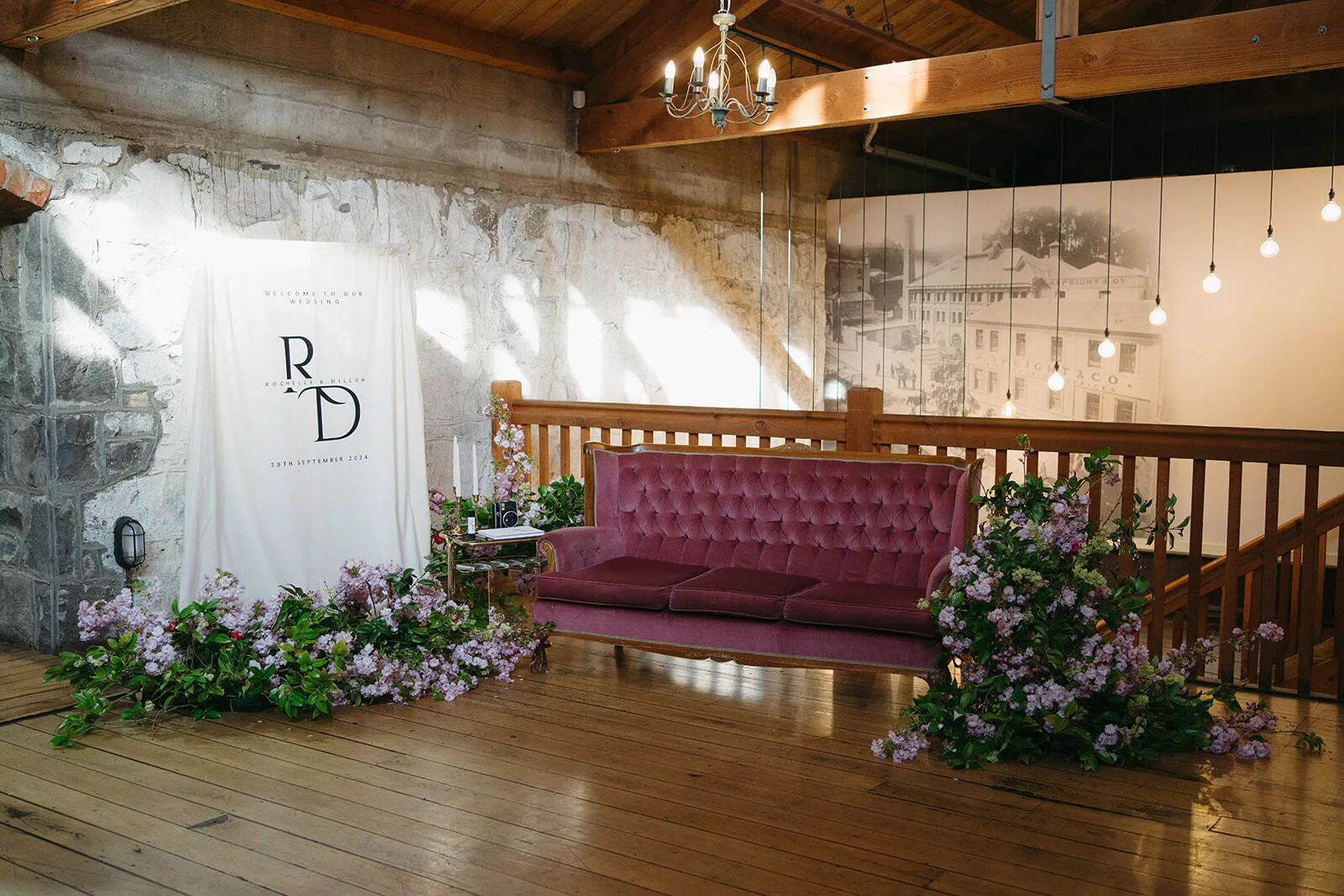 Pink Velvet Lounge Couch