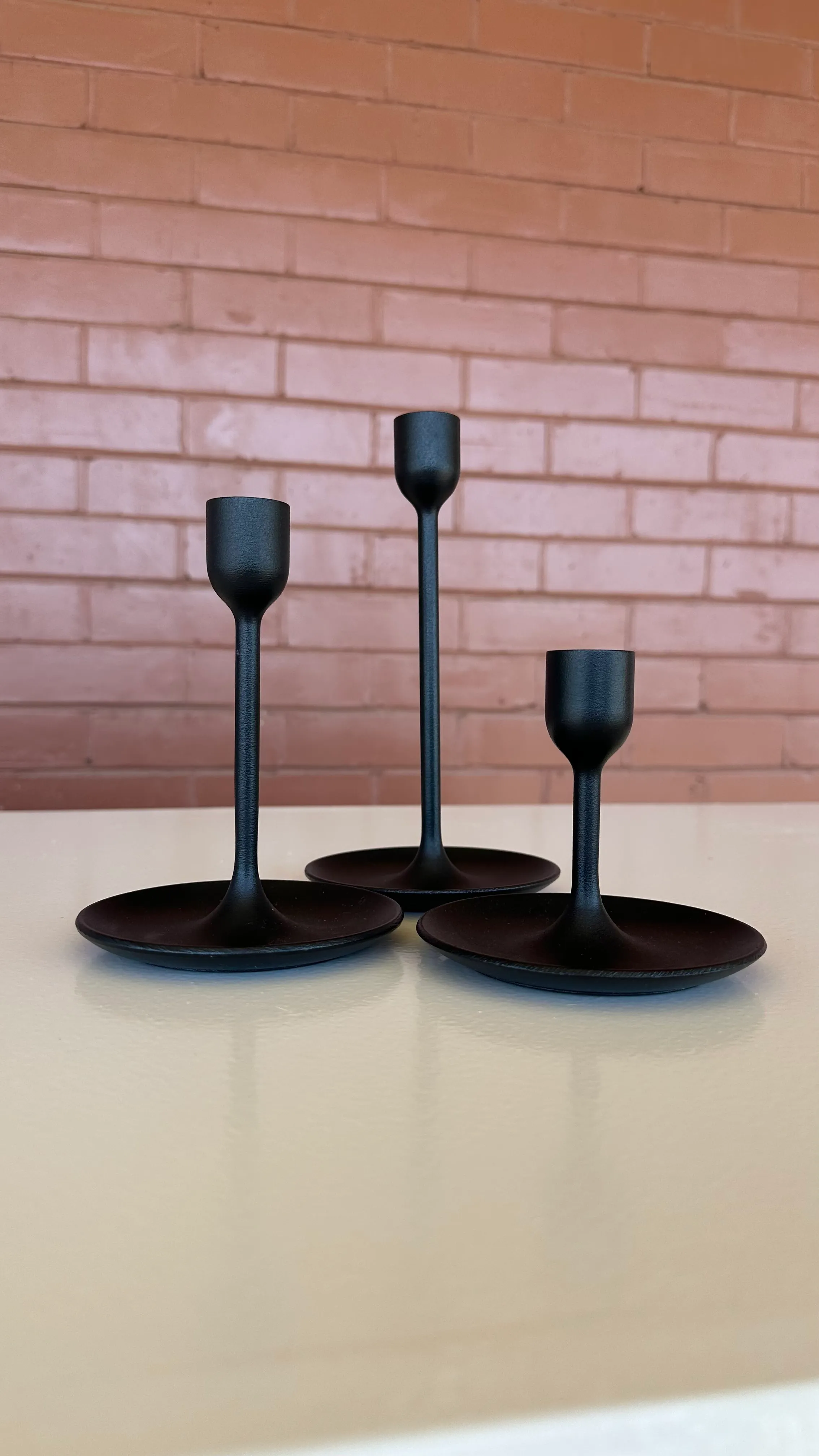 Medium Black Candle Stick Holders