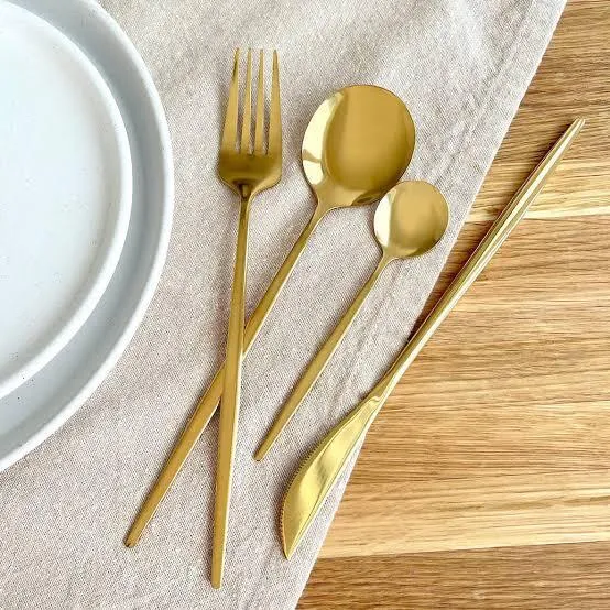 Gold Modern Cutlery 4pc Set