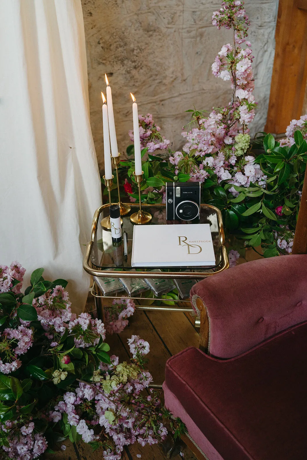 Small Gold Tea Trolley