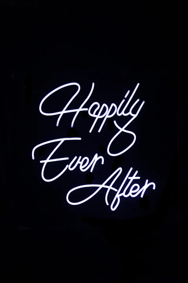 Happily Ever After' White Light Neon Sign