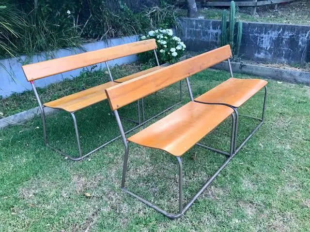 Wooden School Bench Seat