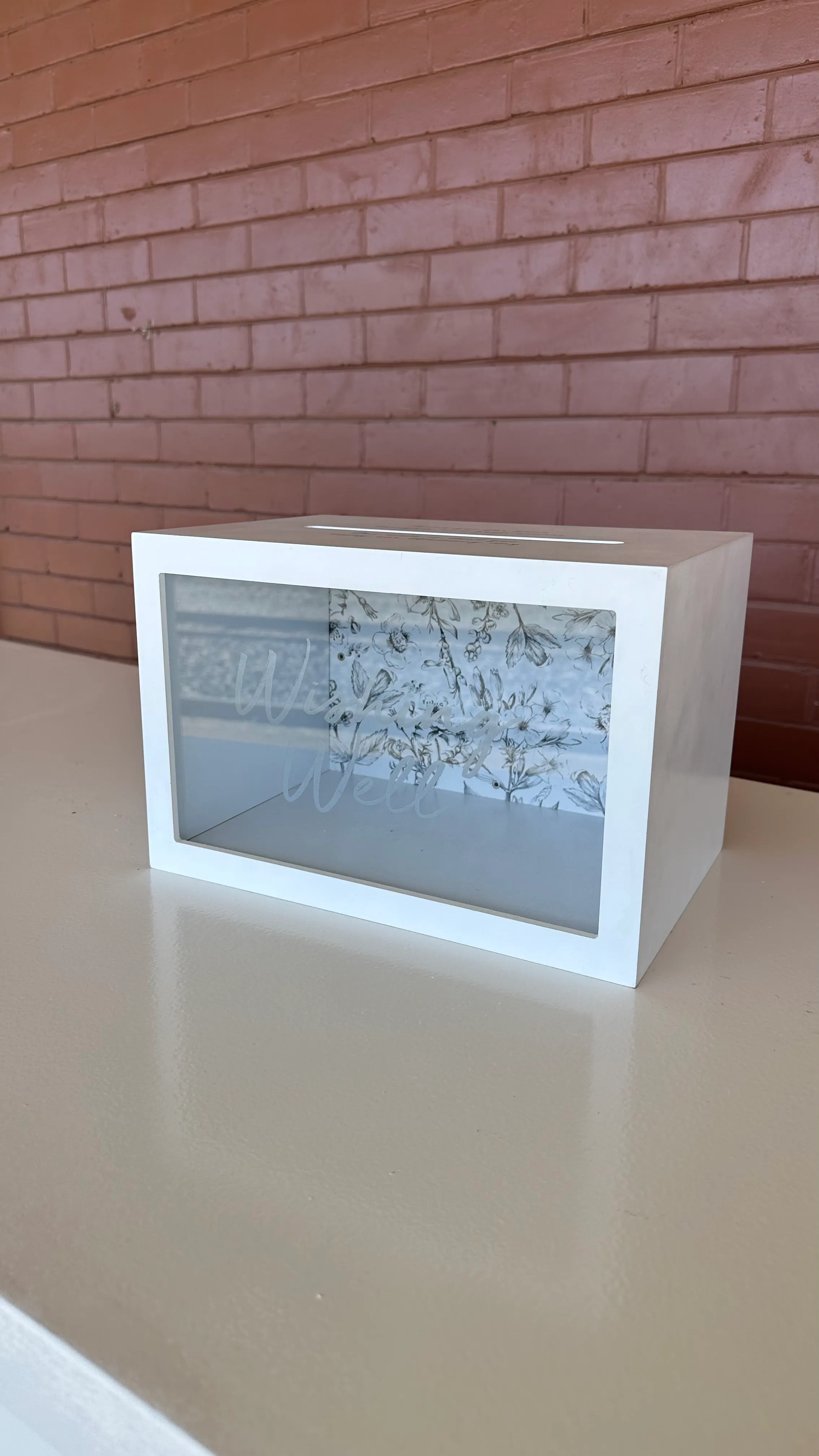 Wooden Wishing Well Card Box