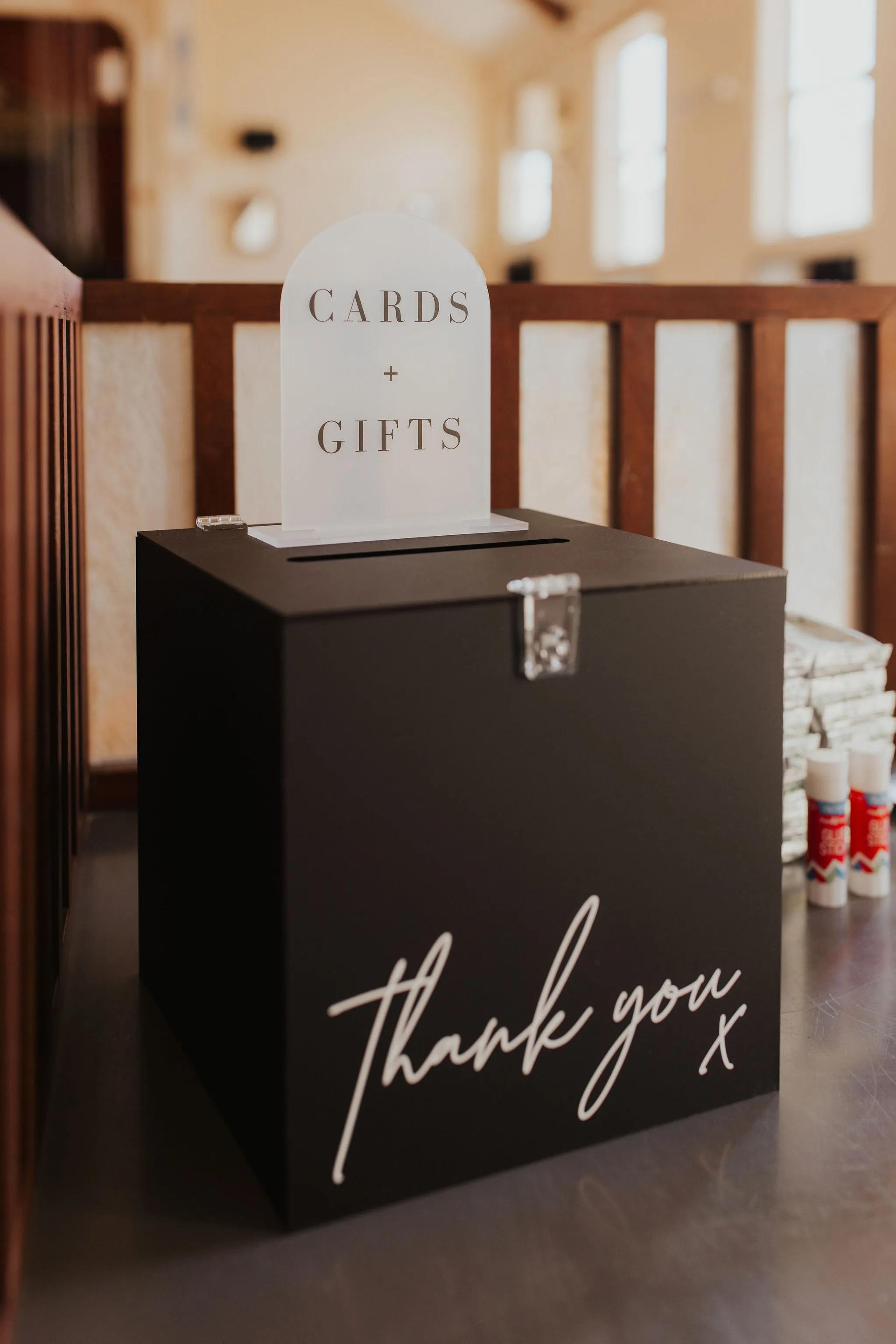 Black 'Thank You' Card Box