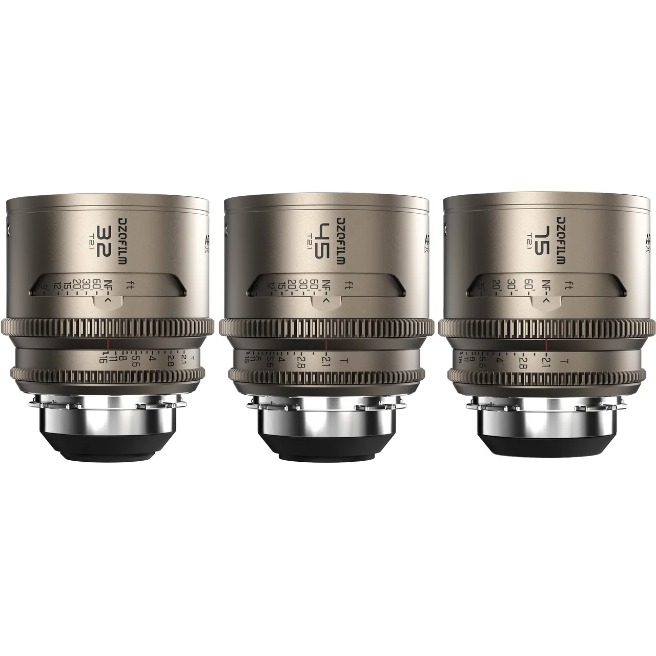 DZOFilm Arcana T2.1 1.5x Anamorphic Prime 3-Lens Kit (ARRI PL, Titanium, Imperial)