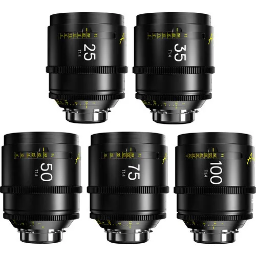 DZOFILM Arles 25/35/50/75/100mm FF/VV Prime Cine 5 Lens Kit (PL mount