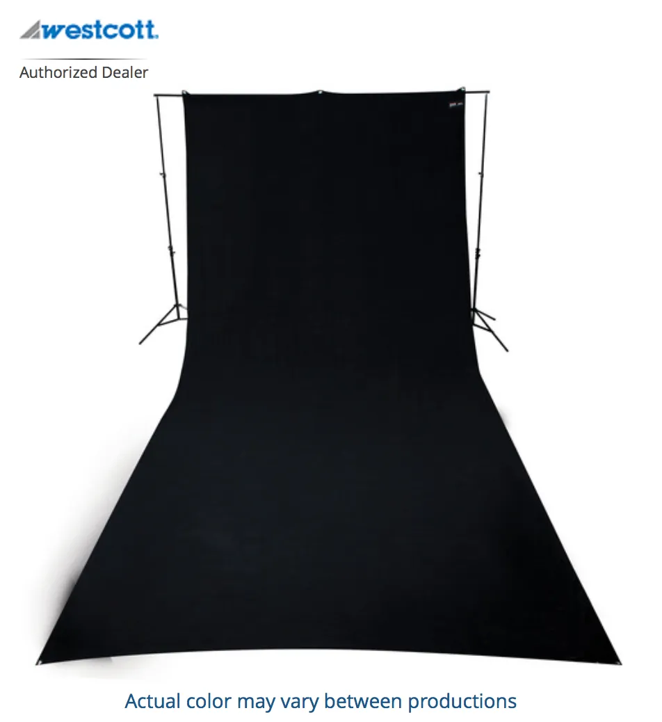 Westcott 9' x 20' Black Backdrop (wrinkle resistant) (2.7 x 6 m)