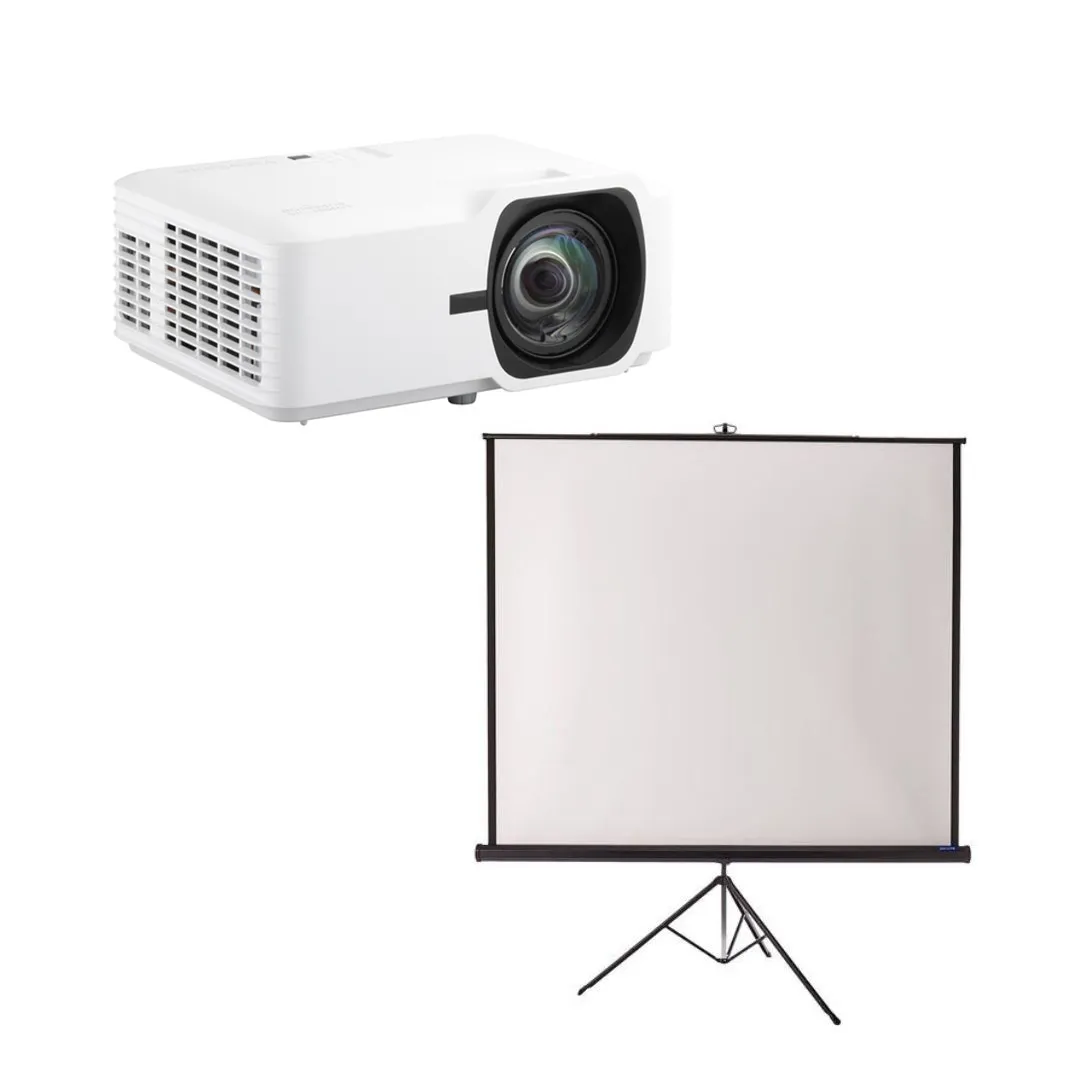 ViewSonic 4200-Lumen Short-Throw Projector & Tripod Screen