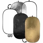 5-in-1 6ft Collapsible Oval Reflector with Solid Gold (42x72")