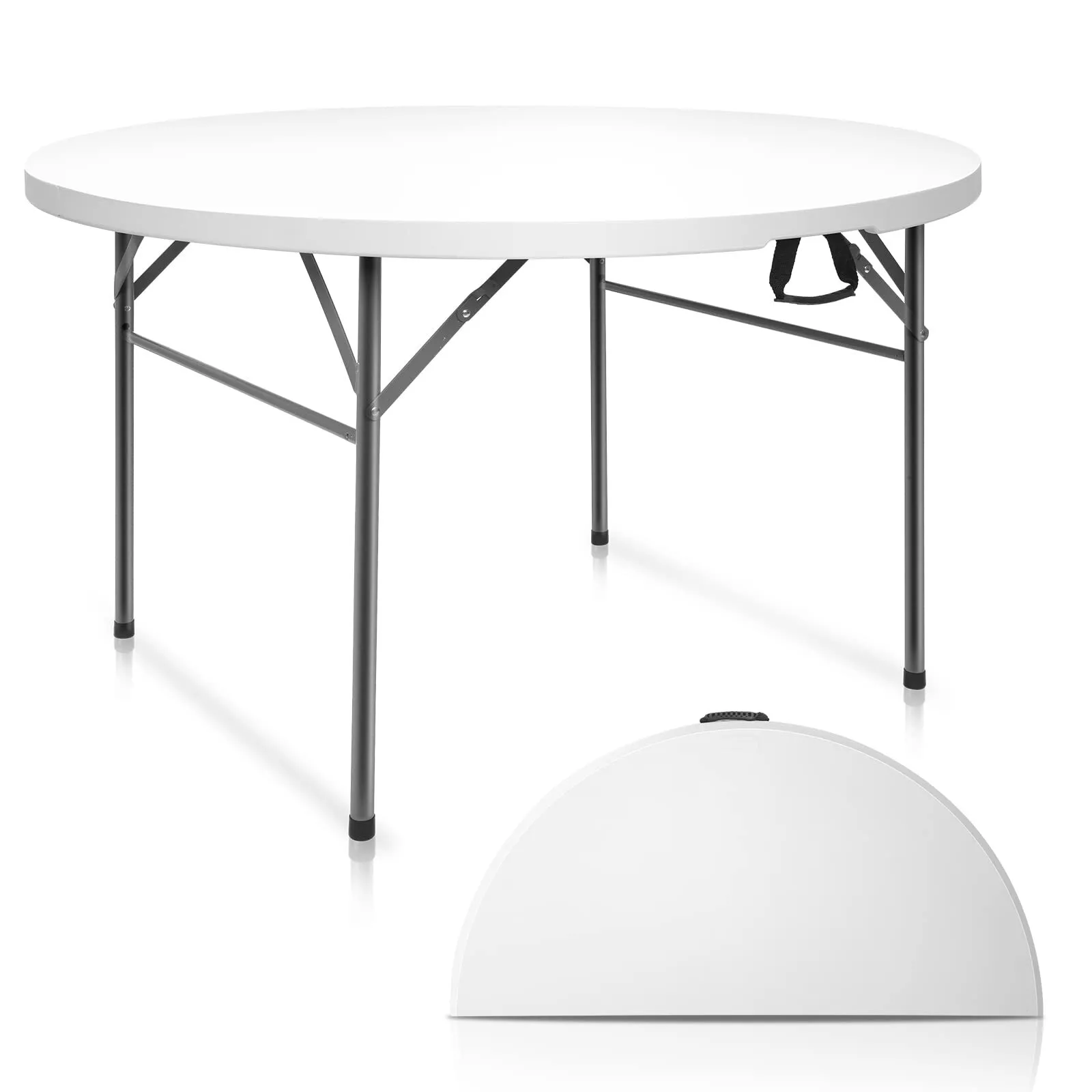 Standard 4 Foot White Folding Round Table 