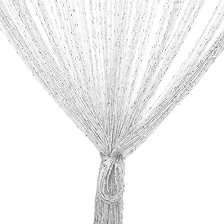 Door curtain: White glitter string