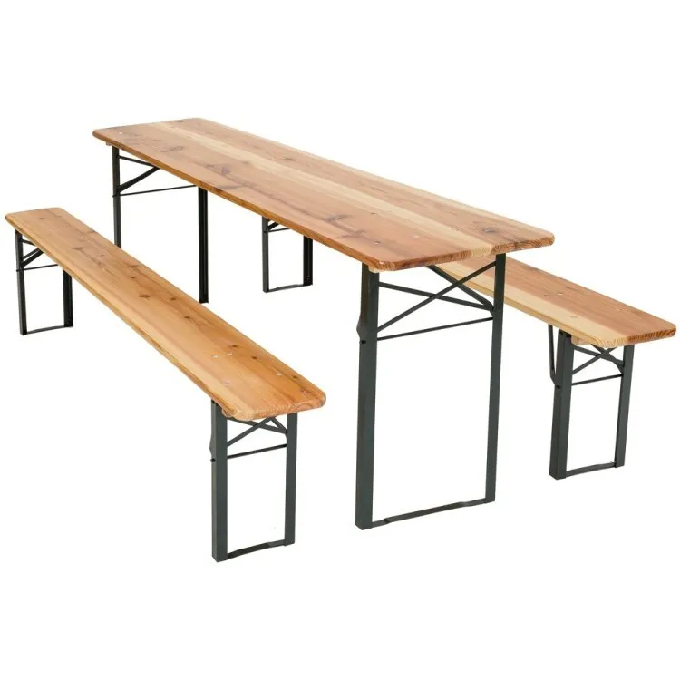 Three Piece Foldable Table and Bench Set
