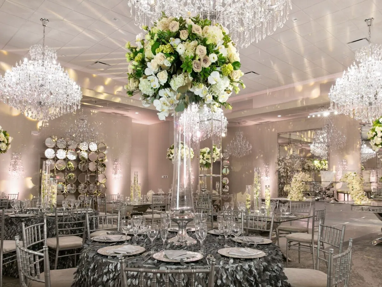 Large Silver Cone Centerpiece