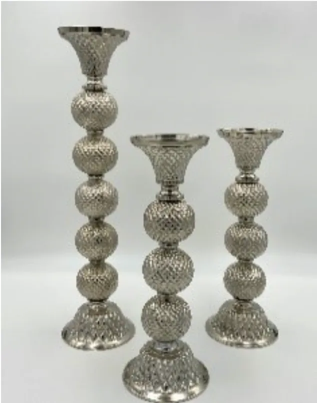 3 sets of Silver Pineapple Candle Holders
