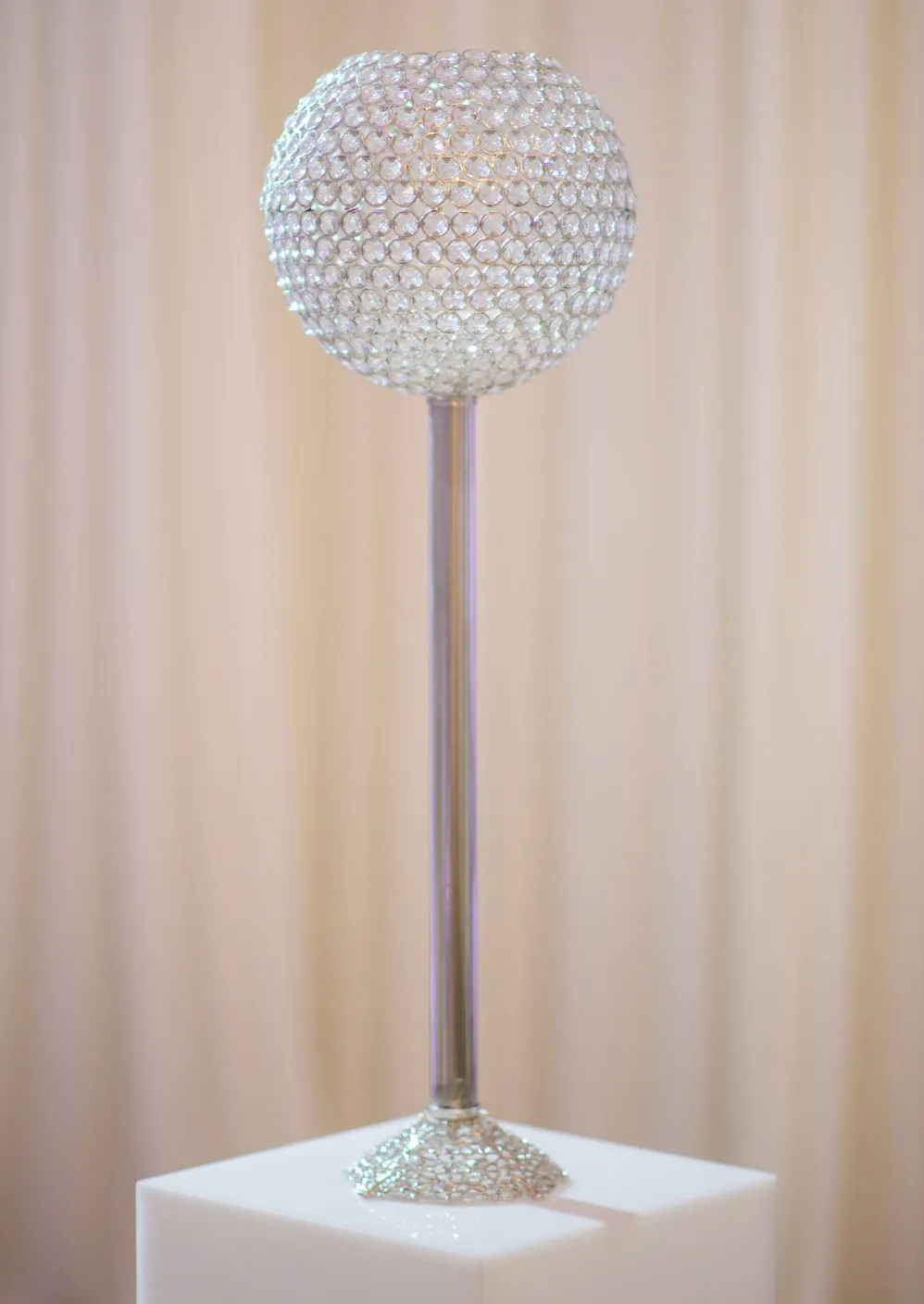 Medium Silver Crystal Ball Centerpiece