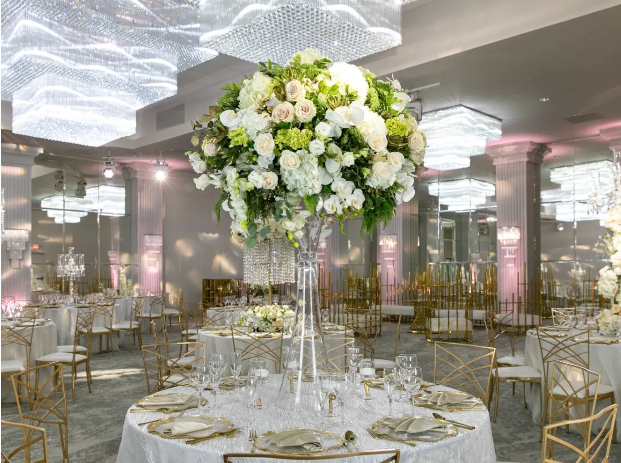 Large Clear Cone Glass Centerpiece