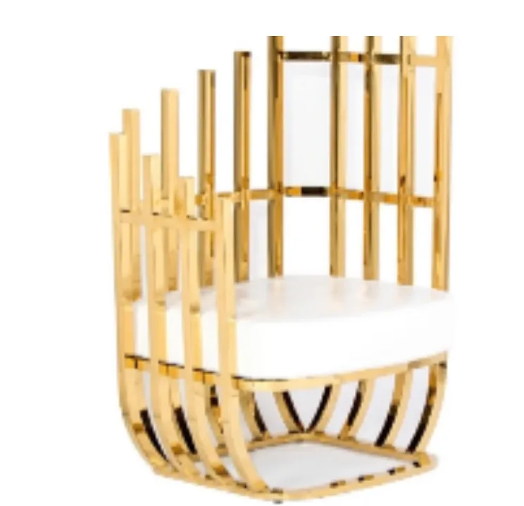 Contemporary Gold Metal Lounge Chair (Set of 2)