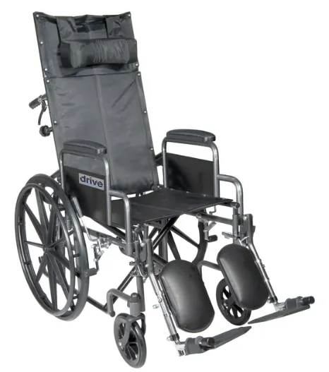 FAUTEUIL ROULANT INCLINABLE RELÈVE-JAMBES L18'' x P18'' x H17'' SILVER SPORT 2