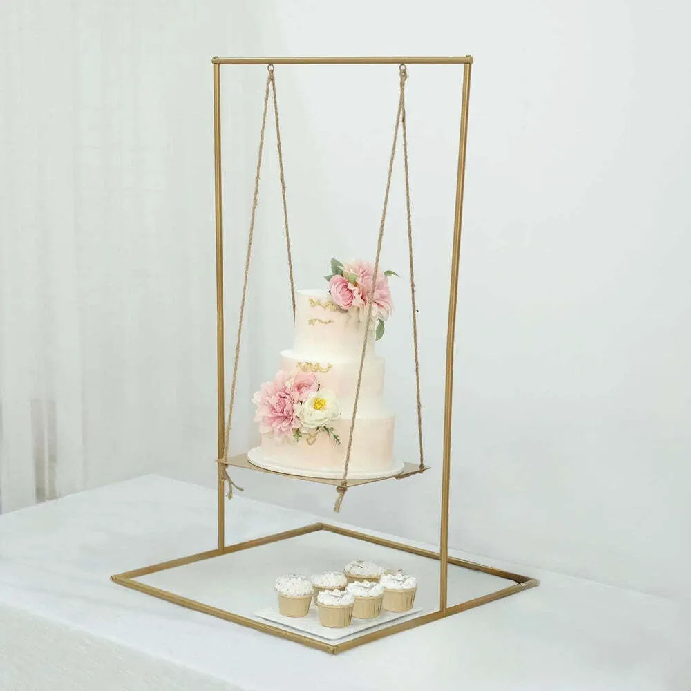 3ft Gold Metal Cake Swing