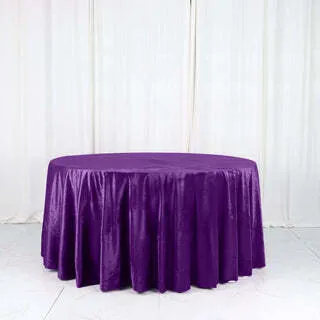 120 inch Round Plum Velvet Linen