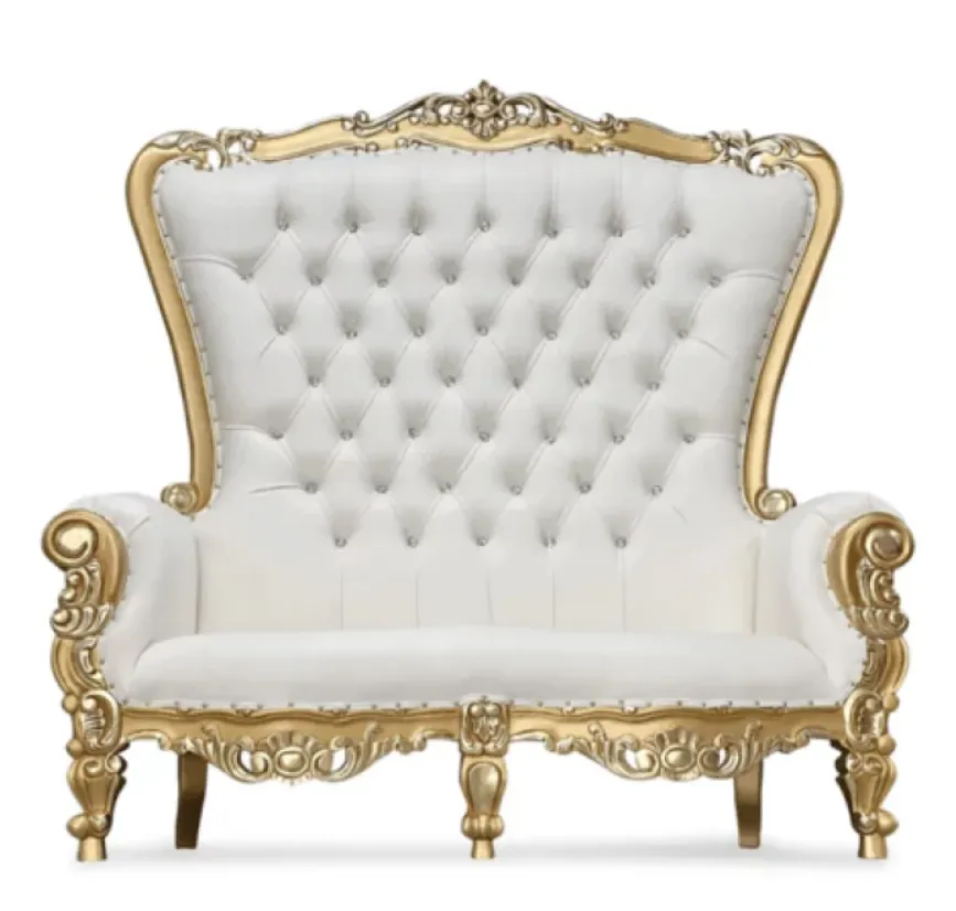 White & Gold Double Throne