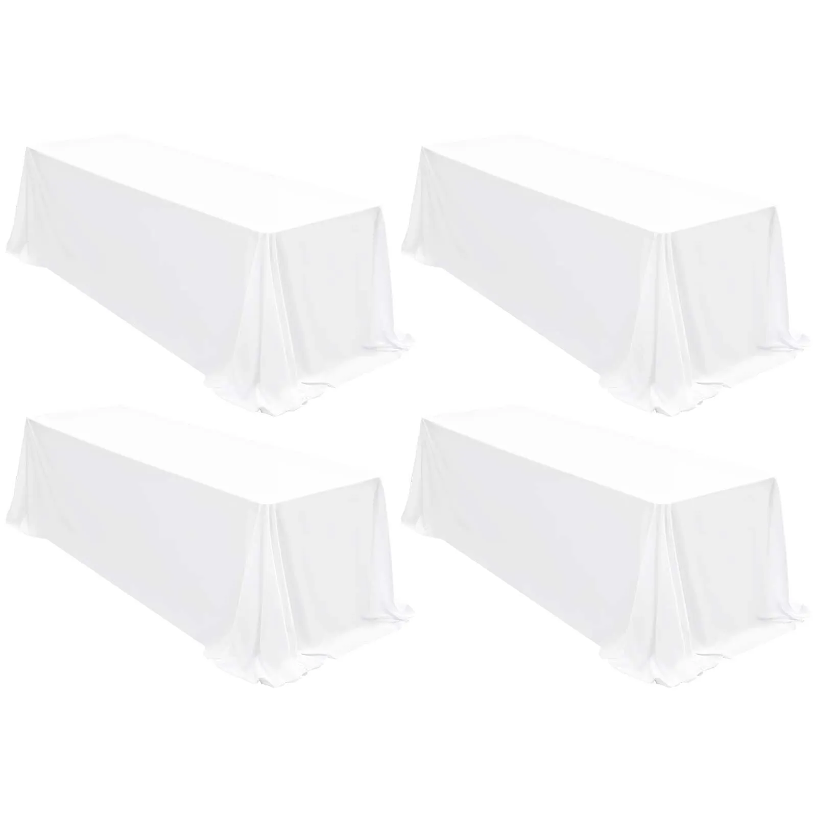 8ft long tablecloths - White