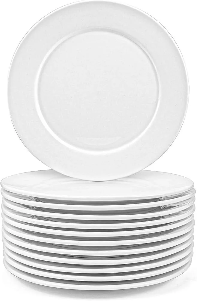 White 8' round plate